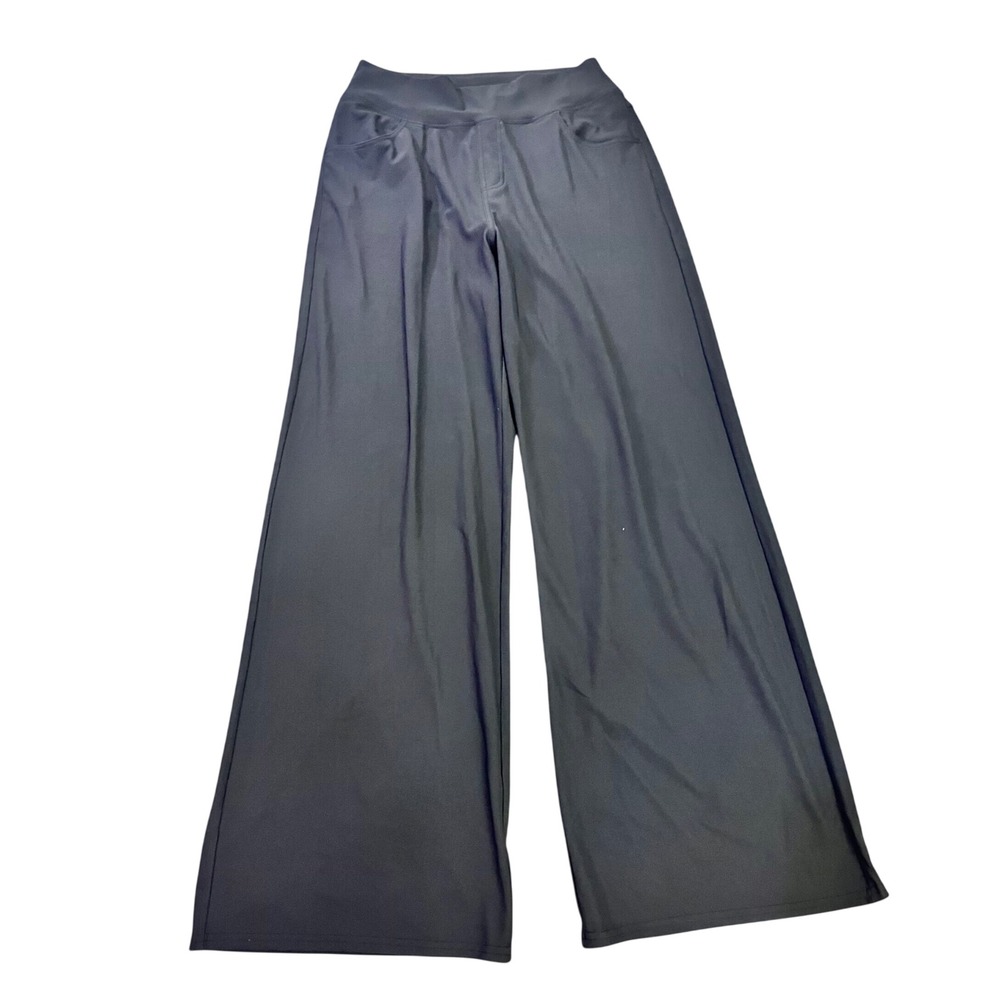 Halara Black Wide Leg High Waisted Lounge Pants Women Large Tall Pockets NWOT - Picture 2 of 9